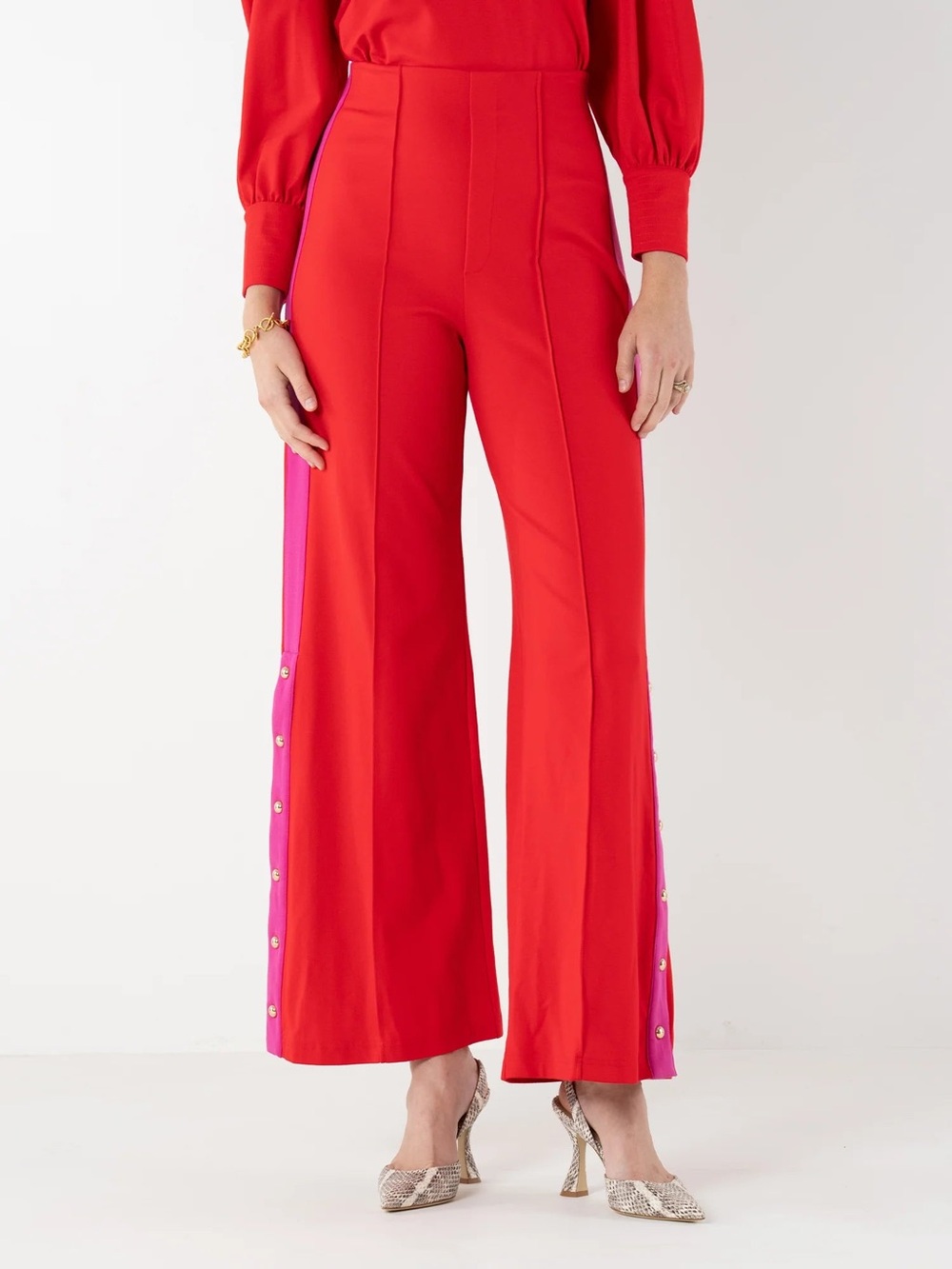 Emily McCarthy Paisley Pants in High Risk Red